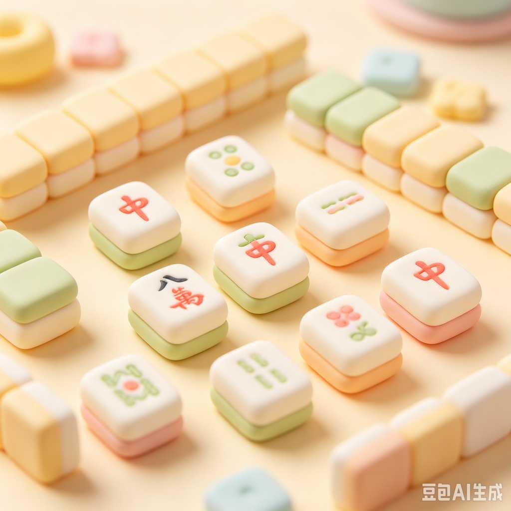 carved pattern mahjong set